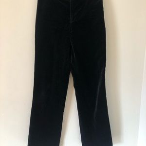 Black velvet pants